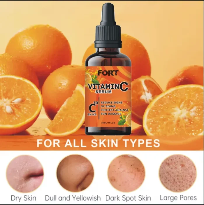 FORT Vitamin C Serum for Face - Anti-Aging, Dark Spot Correcting, and Whitening Serum for Glowing Skin | Glass Skin Care Products 30ML