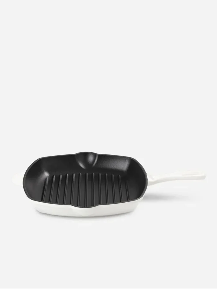 home cast iron grill pan 26cm ivory