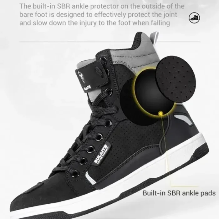 Sulaite Men's Motorcycle Cycling Shoes Breathable Motorbike Boots Motocross Protective Boots Motorcycle Riding Casual Sneakers - Image 6