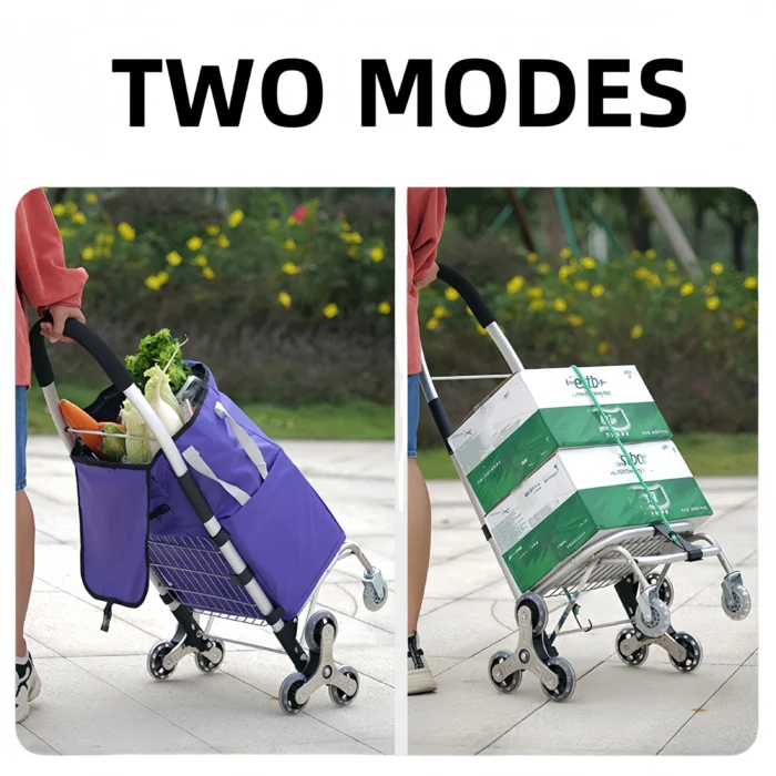 Reinforced Grocery Shopping Trolley Foldableing Portable Elderly Home Trolley Trailer Climbing Stairs Artifact Trolley - Image 2