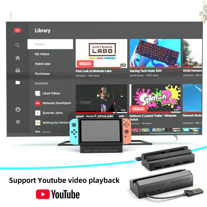 For Nintendo Switch 7 In 1 Game Card Reader Switch For Switch OLED Screen Mirroring Base, Supports One-Click Switching of Games - Image 6