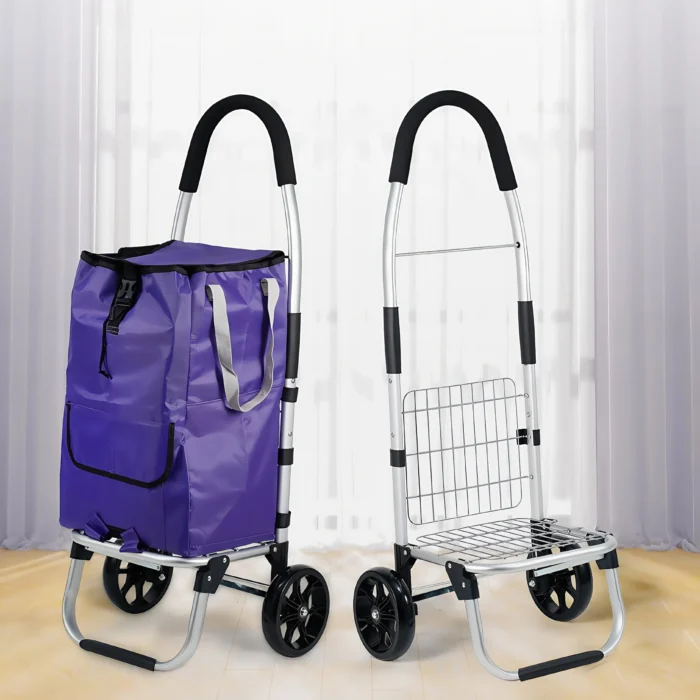 Reinforced Grocery Shopping Trolley Foldableing Portable Elderly Home Trolley Trailer Climbing Stairs Artifact Trolley
