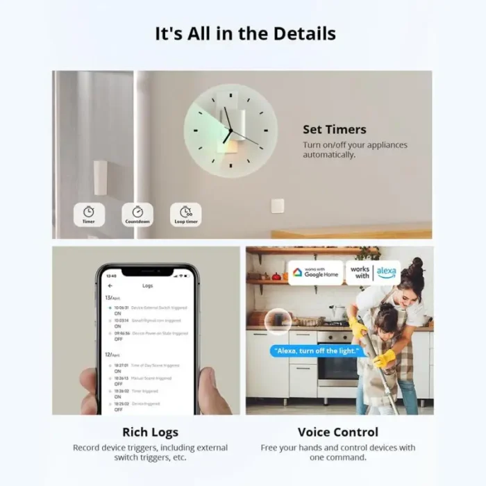 Sonoff Mini R4 Matter WiFi Smart Home Light Switch Sonoff Mini R4 Extreme Matter Relay Work with Alexa Google Home Homekit - Image 6