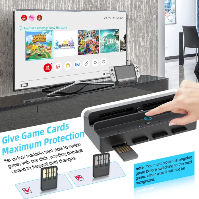 For Nintendo Switch 7 In 1 Game Card Reader Switch For Switch OLED Screen Mirroring Base, Supports One-Click Switching of Games - Image 4