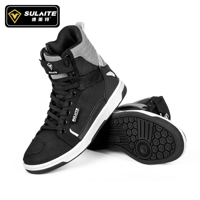 Sulaite Men's Motorcycle Cycling Shoes Breathable Motorbike Boots Motocross Protective Boots Motorcycle Riding Casual Sneakers - Image 2