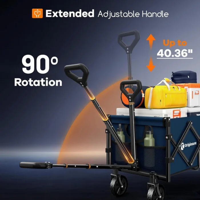 Collapsible Wagon Cart Foldable Portable Heavy Duty Folding Beach Wagons with Wheels Outdoor Utility Carts for Groceries Shoppin - Image 6