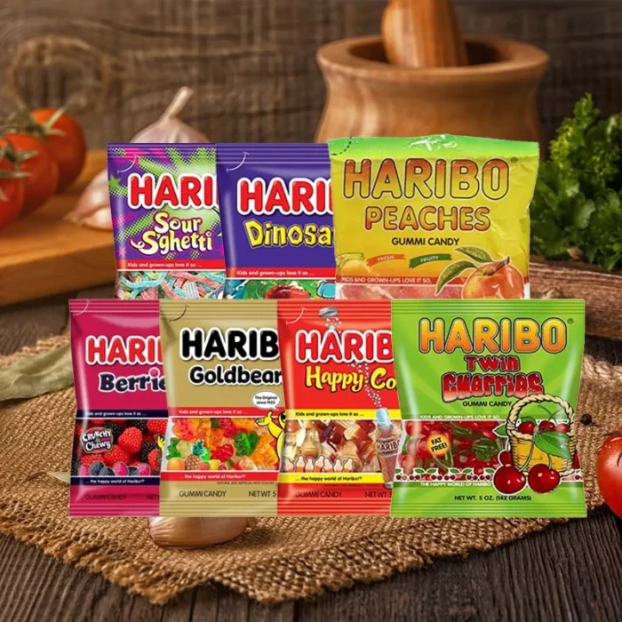 Haribo Gummi Candy Berries/Happy Cherries/Peaches/Happy Cola/Bears 5oz(142g)*3 packs