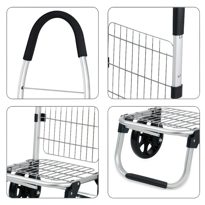 Reinforced Grocery Shopping Trolley Foldableing Portable Elderly Home Trolley Trailer Climbing Stairs Artifact Trolley - Image 5