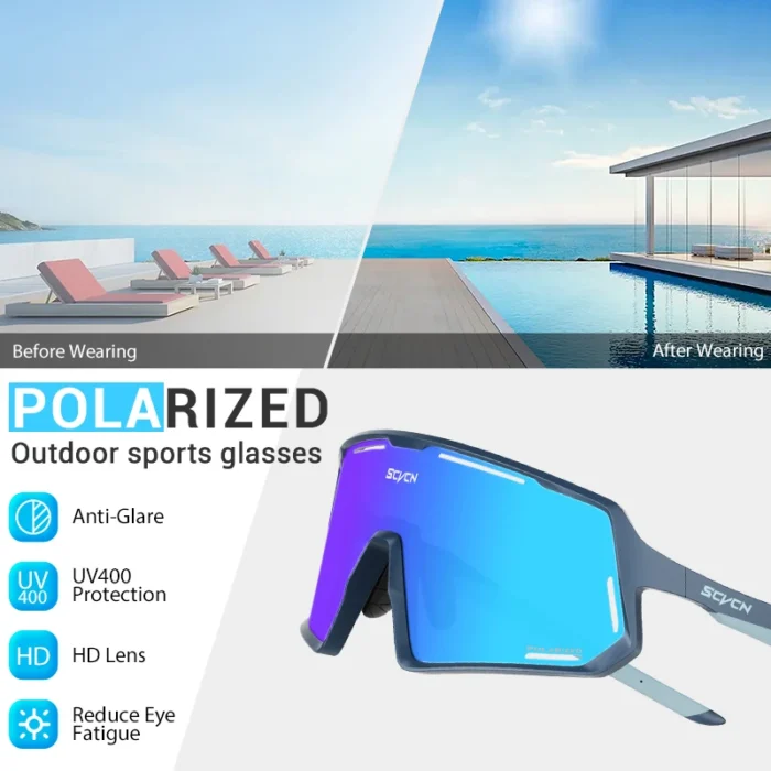 SCVCN Outdoor Polarized Cycling Sunglasses MTB Glasses Road Bike Cycling UV400 Goggles Men Women Bicycle Sports Hiking Eyewear - Image 5