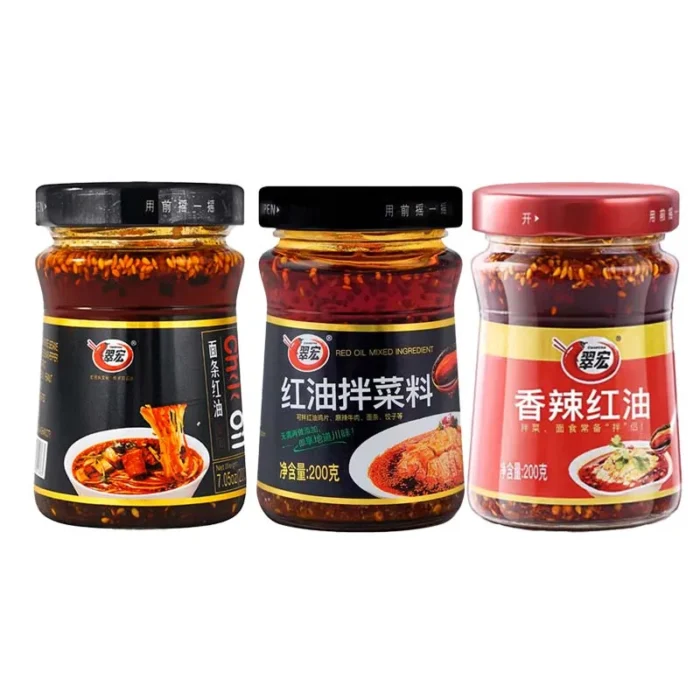 CuiHong Red Hot Chili Sauce,Spicy Chili Oil with Sesame Seeds,Chili Oil For Noodles 7.06oz(200g)*1 Pack - Image 2