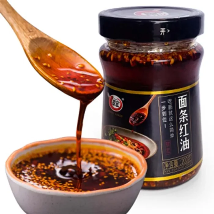 CuiHong Red Hot Chili Sauce,Spicy Chili Oil with Sesame Seeds,Chili Oil For Noodles 7.06oz(200g)*1 Pack - Image 3