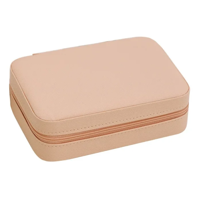 Fashion Women Portable Travel Jewelry Box PU Leather Necklace Ring Earrings Zipper Stotage Boxes Jewelry Display Cases Organizer - Image 3