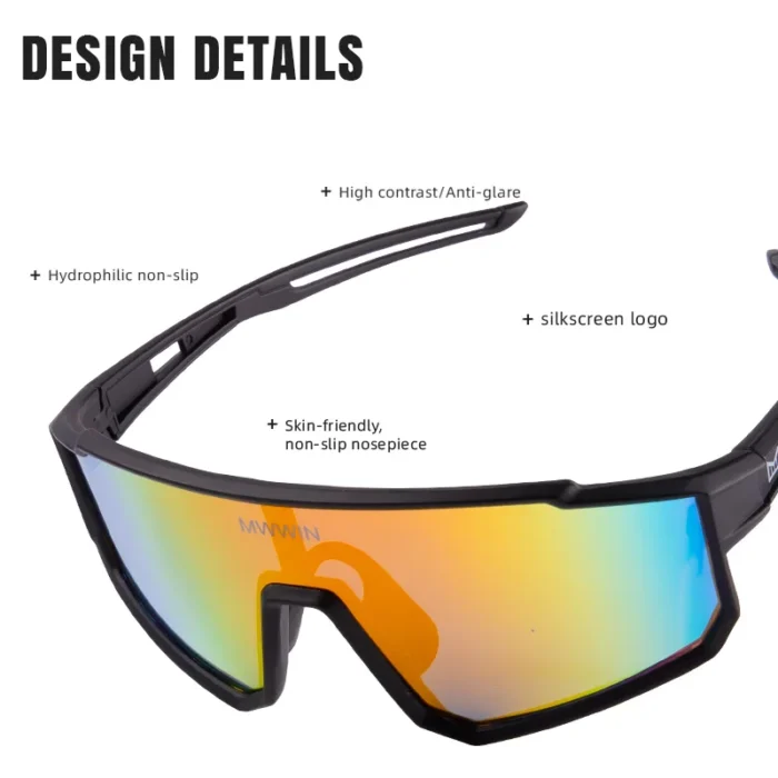 MWWIN Men's Sunglasses Fashion Men's Glasses Suitable for Driving Fishing Cycling Travel Women's Bicycle Goggles Cycling - Image 4